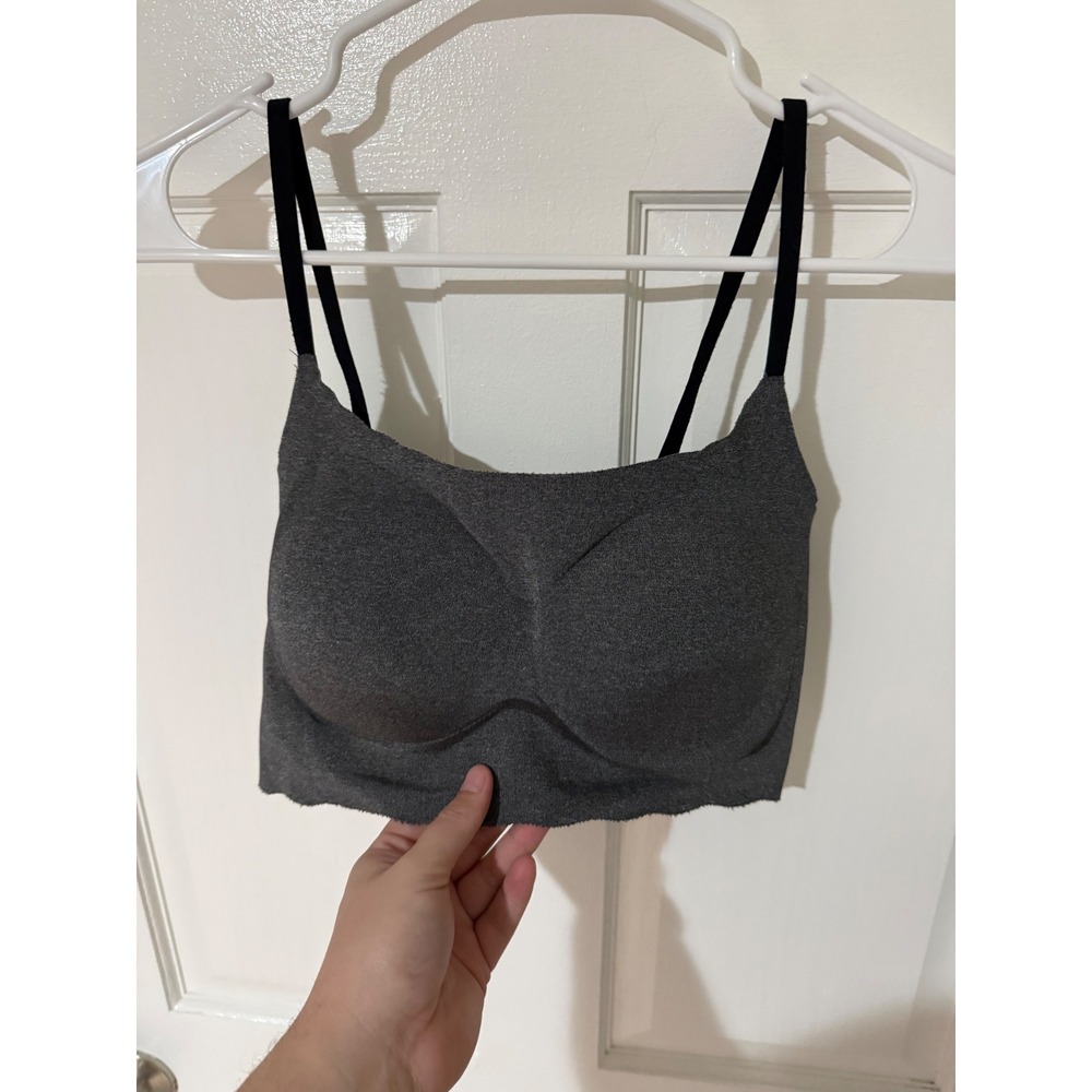 Zyia Active Gray Heathered Seamless Sports Bra Adjustable Straps Womens Medium